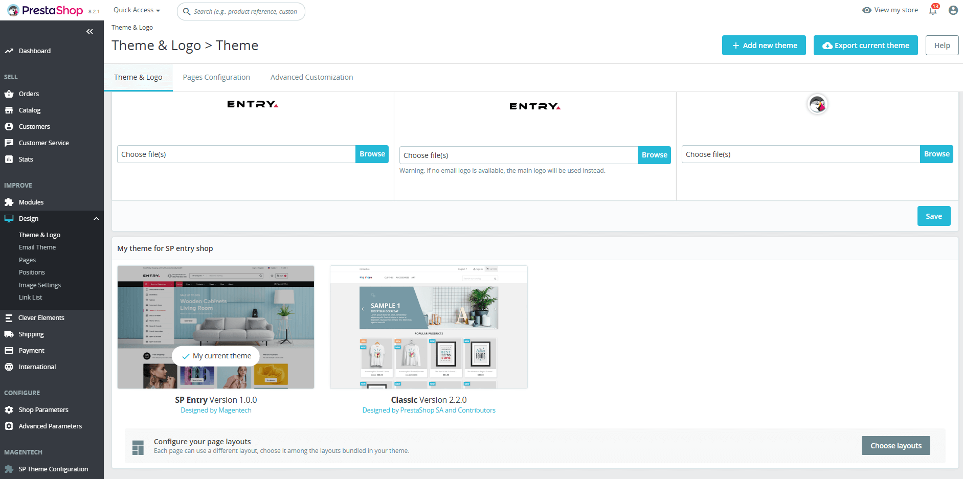 Entry Prestashop Theme